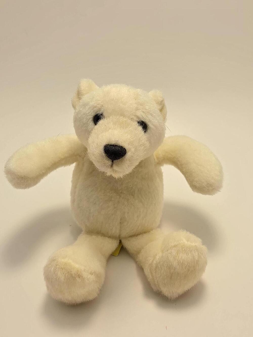 Folkmanis Finger Puppet Polar Bear Plush Realistic Animal Puppets (Tiny 3 inch)